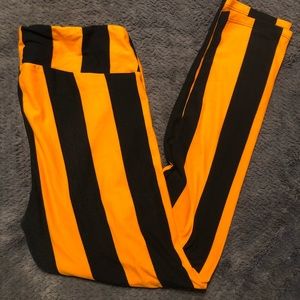 Orange and Black stripes Lularoe leggings